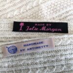 Sew in 5-8 inch wide woven labels