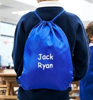 Personalized drawstring bag with name
